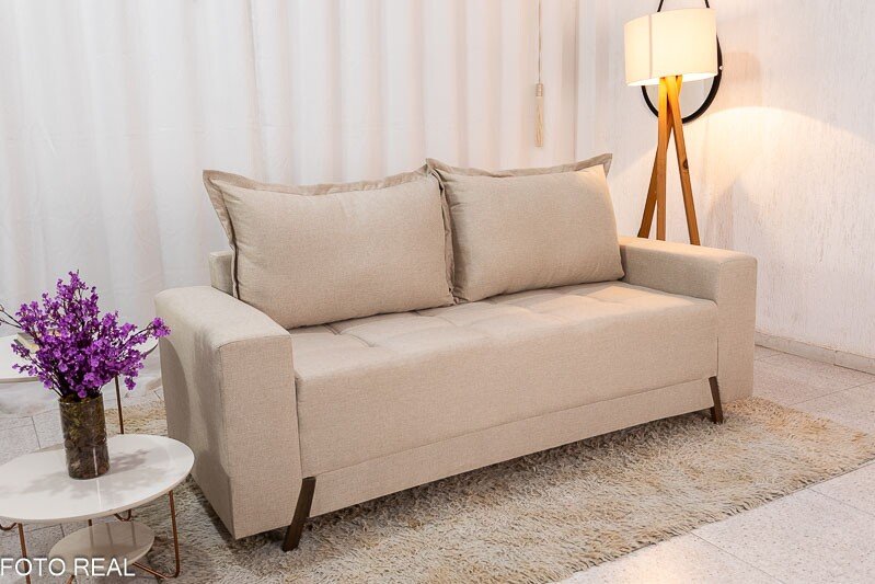Sofá 3 lugares 8100 2.00m Linho Bege 24