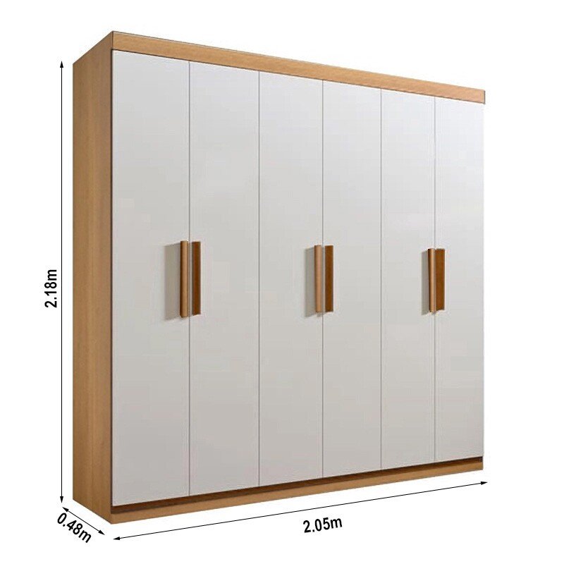 Roupeiro Casal Colibri Cinamomo/Off 6 Portas 6 Gavetas Larg. 2.05m - D' Doro - Imagem 3