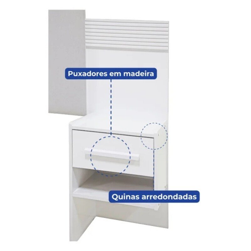 Cabeceira Casal Íris Cinamomo/Off Larg. 1.40m Acolchoada Linho Bege e Detalhe Ripado - D Doro - Imagem 7