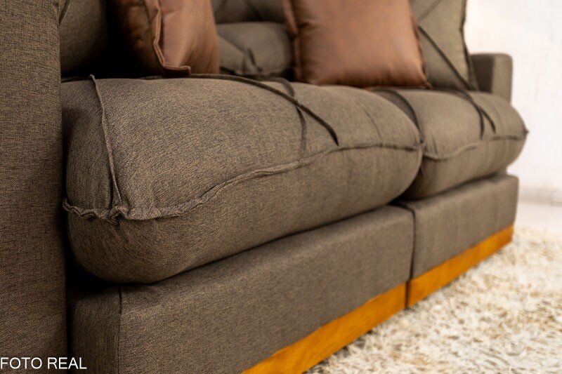 Sofá Retrátil Reclinável Gran Bello 2.00m Linho Marrom - Molas Ensacadas - Imagem 7