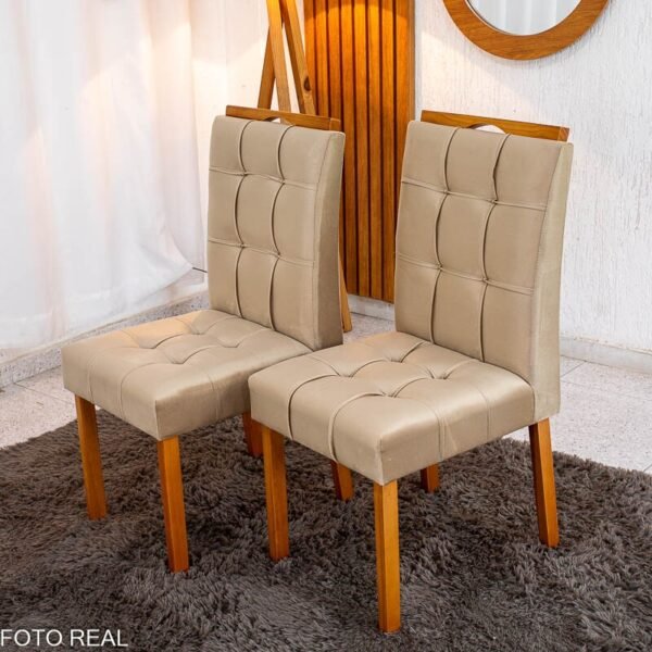 2 Cadeiras Londres Veludo Avelã Madeira Minas Plac - Entregue Montada