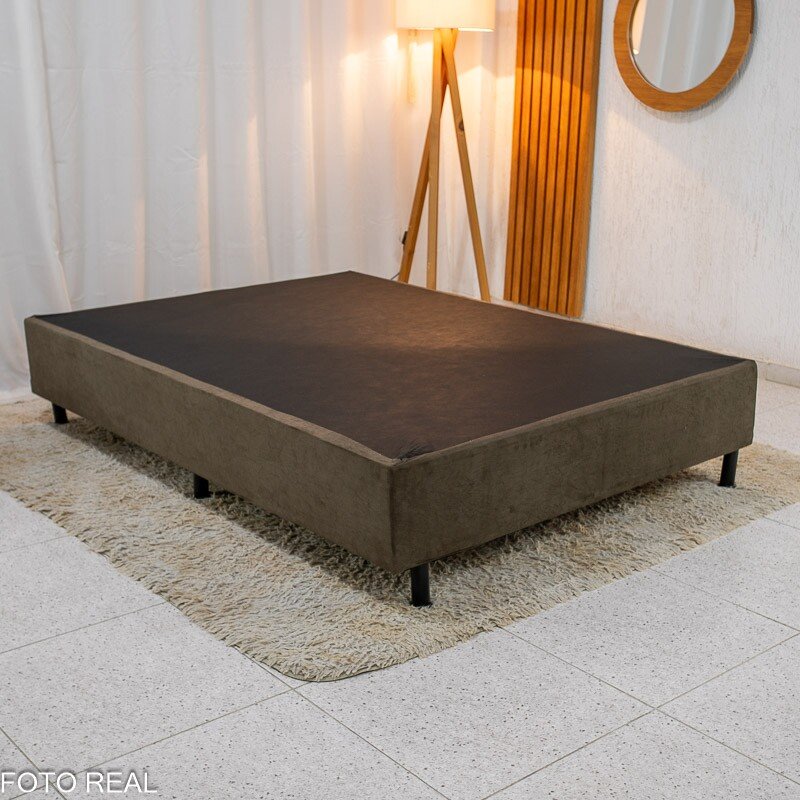 Box Casal Sued Marrom 138x188x37 - Nosso Sonho - Imagem 3