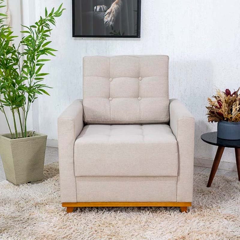 Poltrona Áustria Linho Bege A57