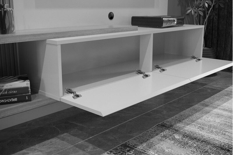 Home Suspenso Los Angeles Larg. 1.60m Cinamomo/Off para TV até 60" - Valdemóveis - Imagem 2