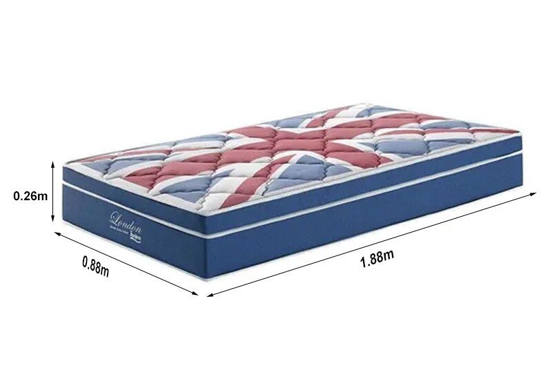 Colchão Solteiro London Molas Superlastic 188x88x26 - Anjos - Imagem 2