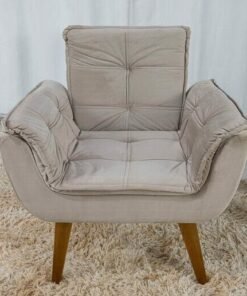 Poltrona Pérola Veludo Capuccino