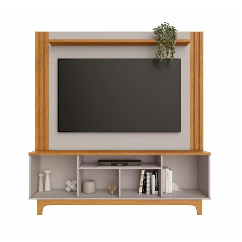 Home Bálsamo Larg. 1.50m Cinamomo/Off C/ Detalhe Ripado para TV até 65" - JCM - Imagem 2