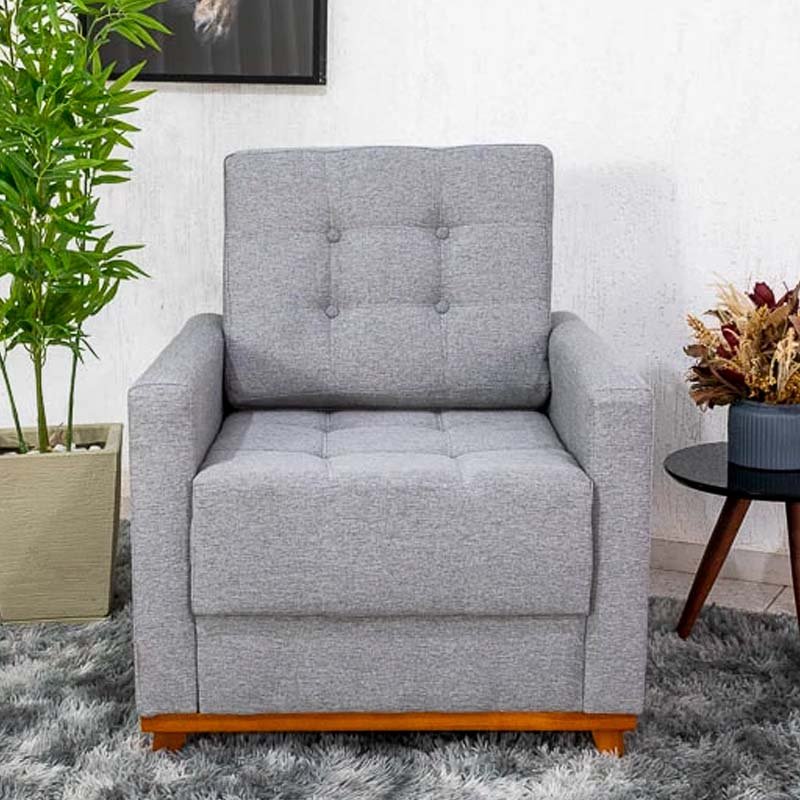 Poltrona Áustria Linho Cinza A59 - Imagem 2