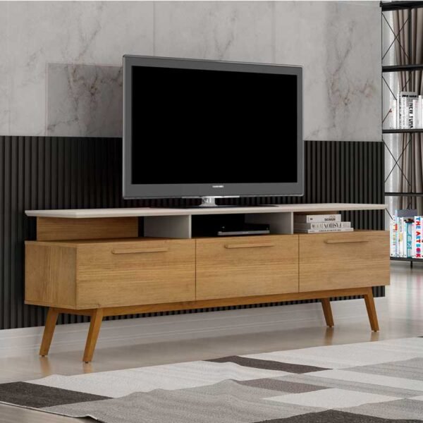 Rack Bancada São Paulo Larg.2.00m Cinamomo/Off para TV até 70" - Valdemoveis