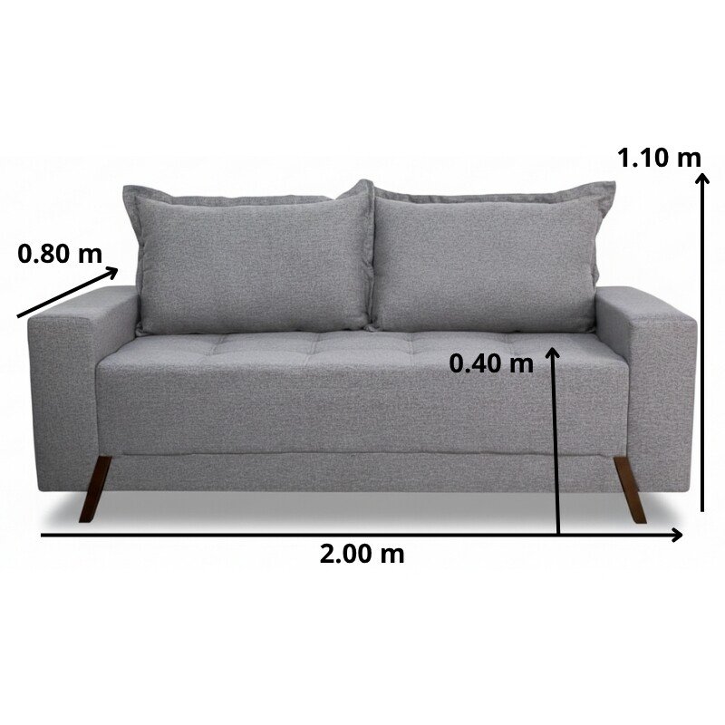 Sofá 3 lugares 8100 Linho Cinza 27 - Imagem 2