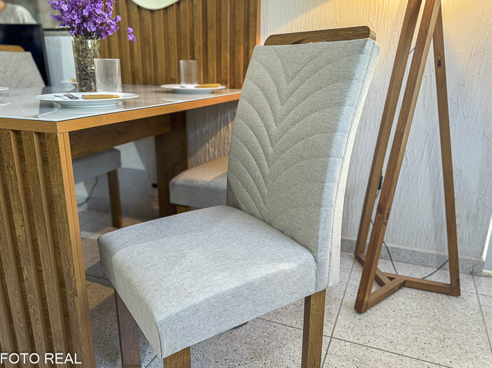 Mesa Jantar Cancun 120×90 4 Cadeiras Linho Bege 178 Cel Móveis - Imagem 4