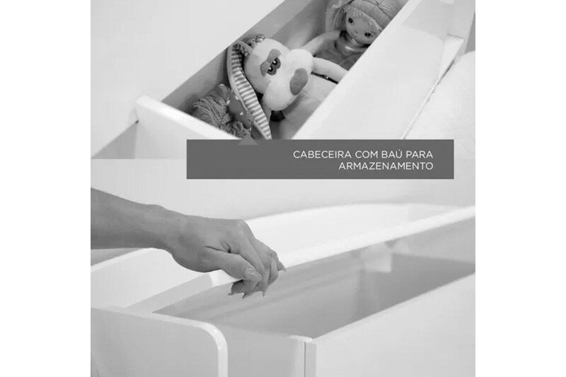 Cama Solteiro Milênio + Cama Auxiliar Solteiro 2 Gavetas Cinamamo D Doro - Imagem 6