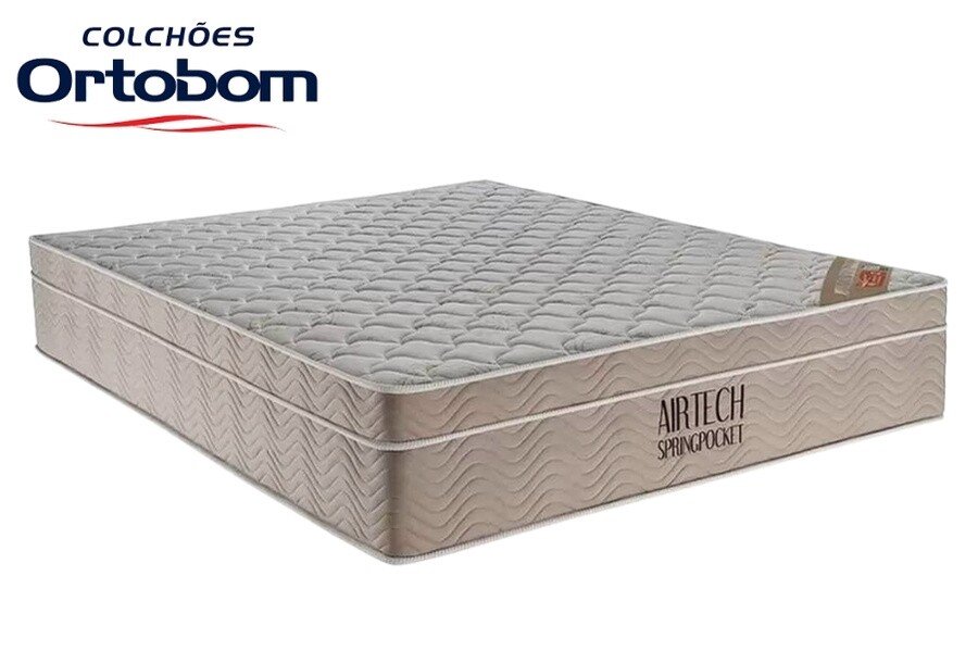 Colchão Queen Airtech Springpocket 158x198x25 Ortobom | Suporta até 240kg