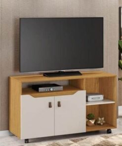 Rack Seleto Larg. 1.21m Cinamomo/Off para TV até 49" - JCM