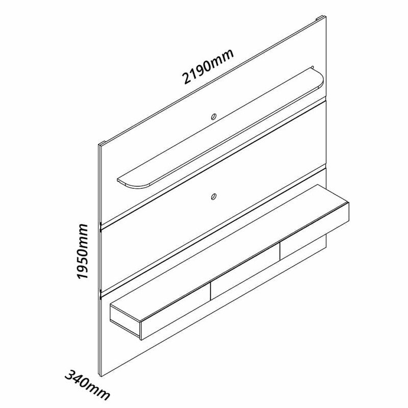 Home Royal Larg. 2.19m C/Led Off e Nicho 100% MDF para TV até 85" - Gelius - Imagem 5