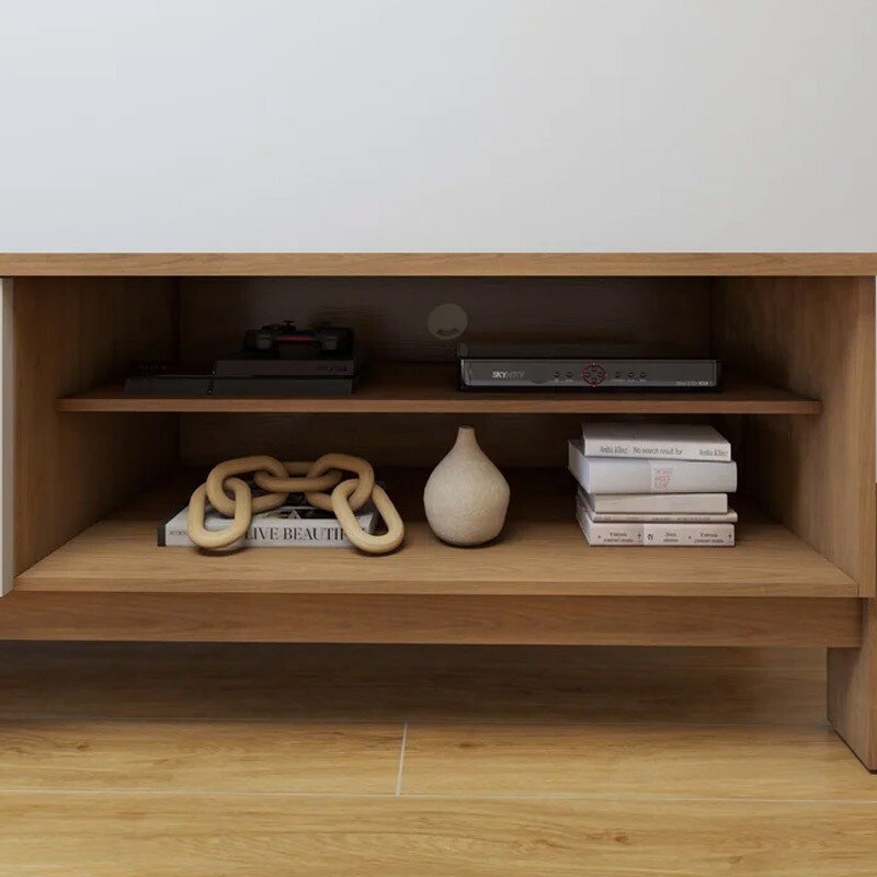 Rack Bancada Ouro Preto Larg. 1.64m Cinamomo/Off C/Detalhe Frisado para TV até 65" - Valdemóveis - Imagem 7