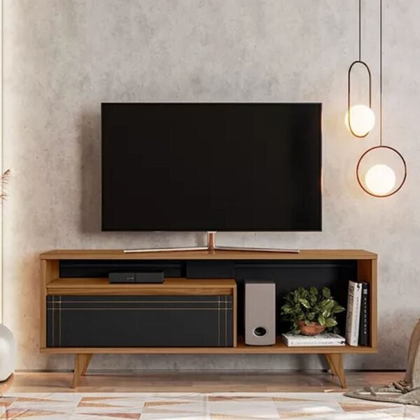 Rack Bancada NT 1315 Larg. 1.63m Freijó/Preto para TV até 60" - Notável