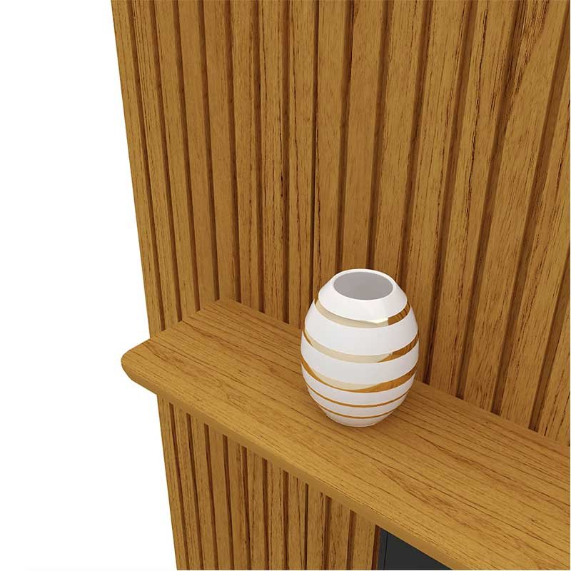 Painel Nobre Larg. 2.30m Naturale Ripado 100% MDF C/ Led para TV até 85" - Gelius - Imagem 4