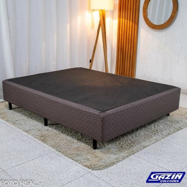 Box Casal 138x188x40 Universal Marrom Bordado - Gazin