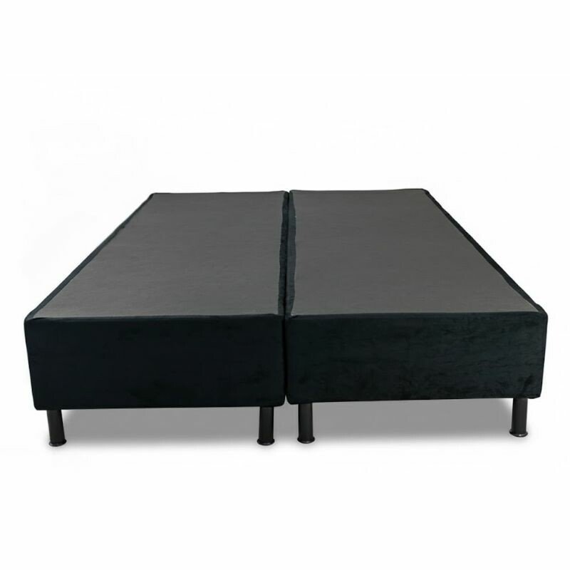 Box Casal Bipartida 138x188x37 Sued Preto - Ortobel - Imagem 2
