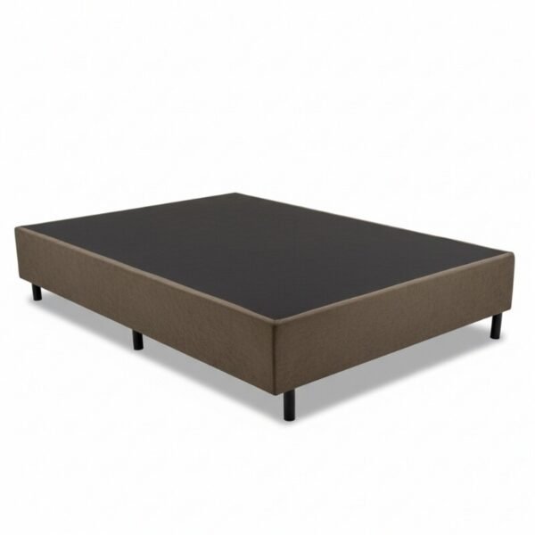 Box Casal Sued Marrom 138x188x37 - Nosso Sonho