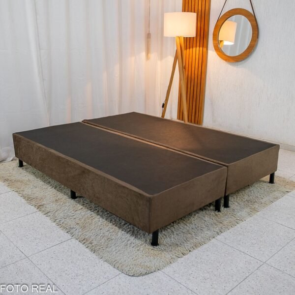 Box Queen Sued Marrom 158x198x37 - Nosso Sonho