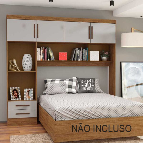 Modulado 4 Portas 2 Gavetas Cinamomo/Off S/Espelho Larg. 2.04m - Carioca