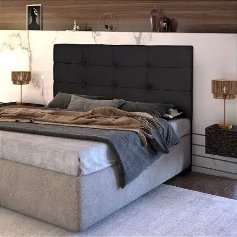 Cabeceira Casal 1.40 Eslovênia Veludo Preto - Imagem 2