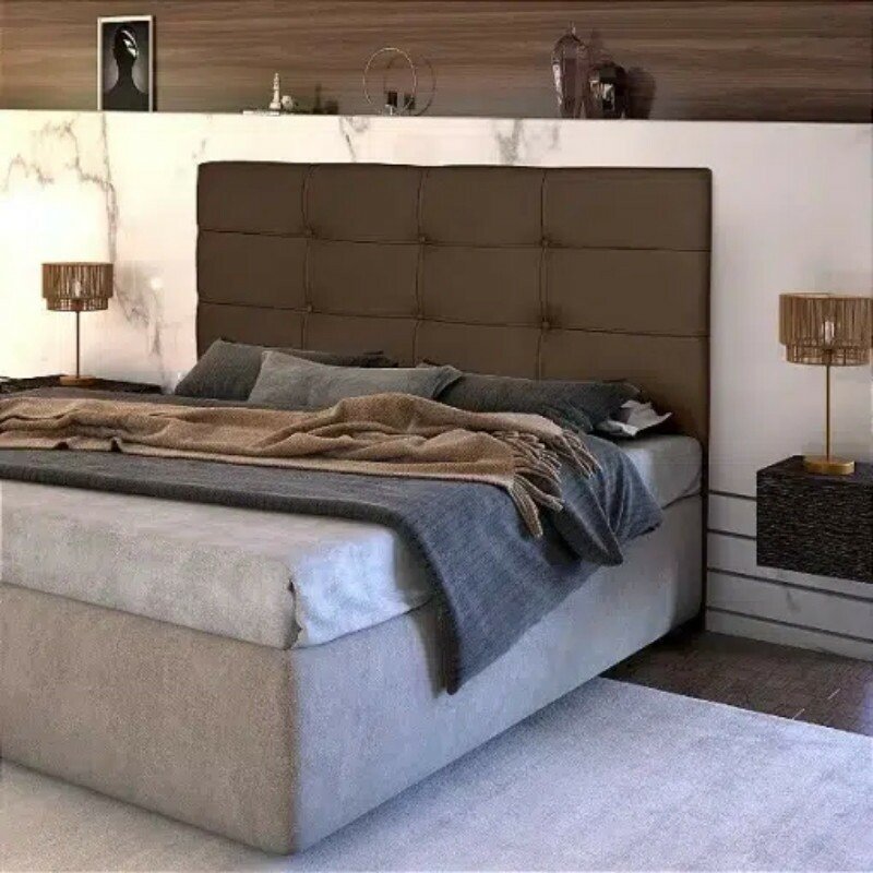 Cabeceira Queen 1.60 Eslovênia Veludo Marrom - Imagem 2