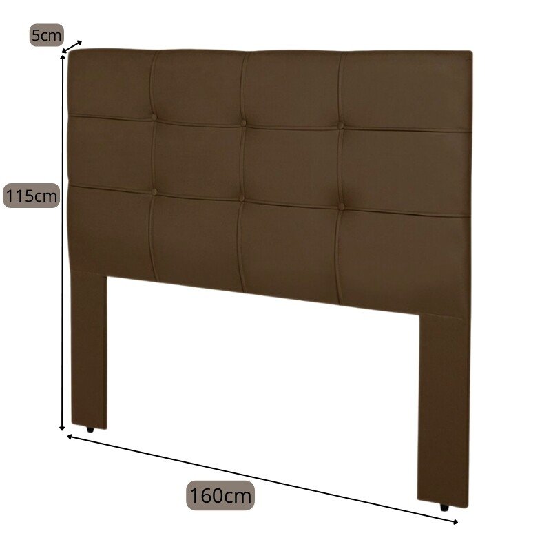 Cabeceira Queen 1.60 Eslovênia Veludo Marrom - Imagem 3