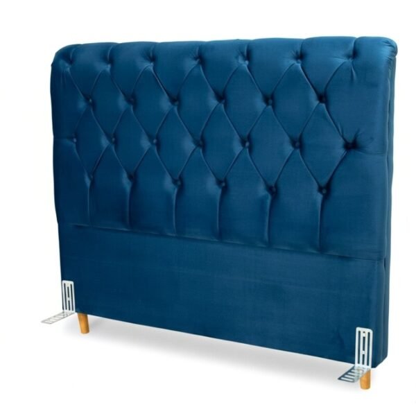 Cabeceira Casal Lavínia Sued Azul Largura 1.40m