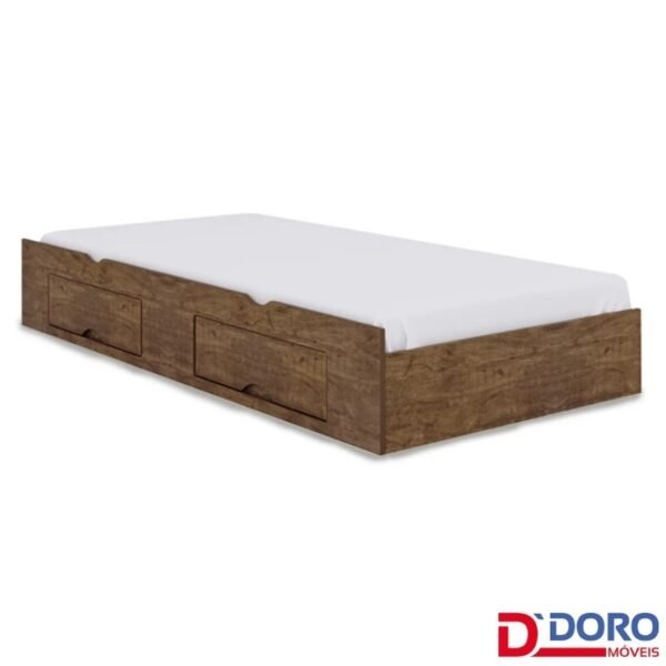 Cama Auxiliar Solteiro 2 Gavetas Ypê 93x188x33 - D Doro