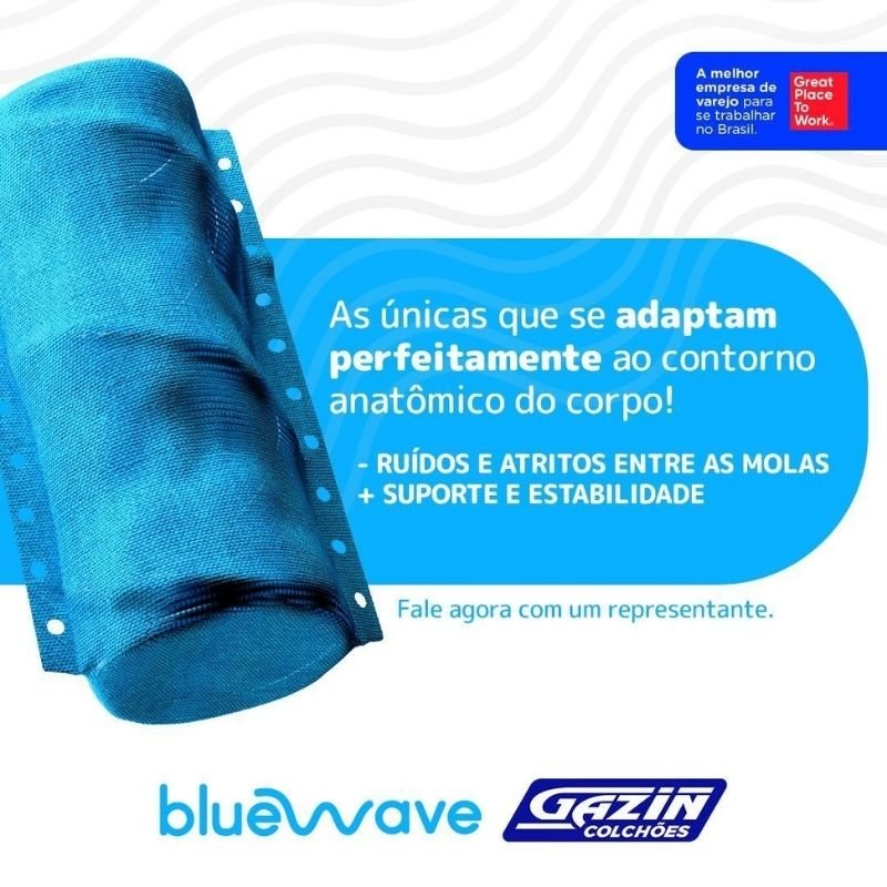 Colchão Casal Twins 138x188x34 Molas BlueWave - Gazin | Suporta até 290kg - Imagem 8