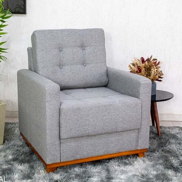 Poltrona Áustria Linho Cinza A59