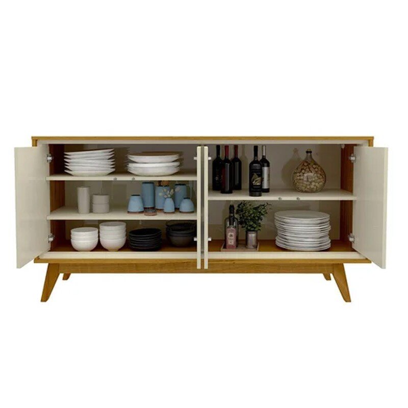 Buffet Requinte Naturale/Off com LED Larg. 1.60m - Gelius - Imagem 2