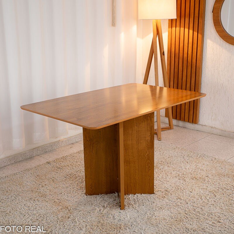 Mesa de Jantar Salina Tampo Londres Cinamomo 120x80 4 Cadeiras Parati Veludo Cinza 171 - Cel Móveis - Imagem 8