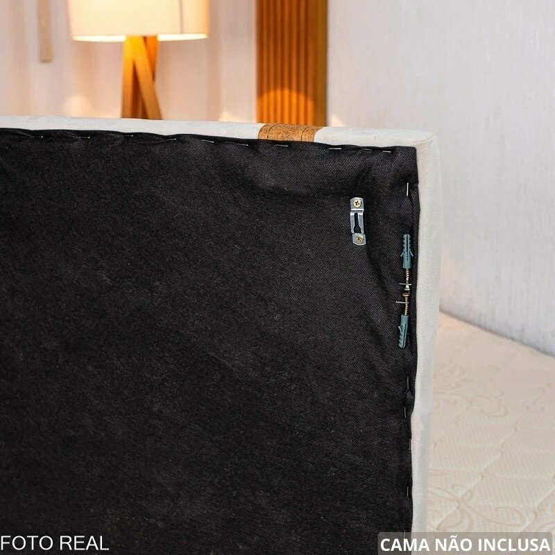 Painel Cabeceira Casal 1.40 Leticia Veludo Cinza - Imagem 4