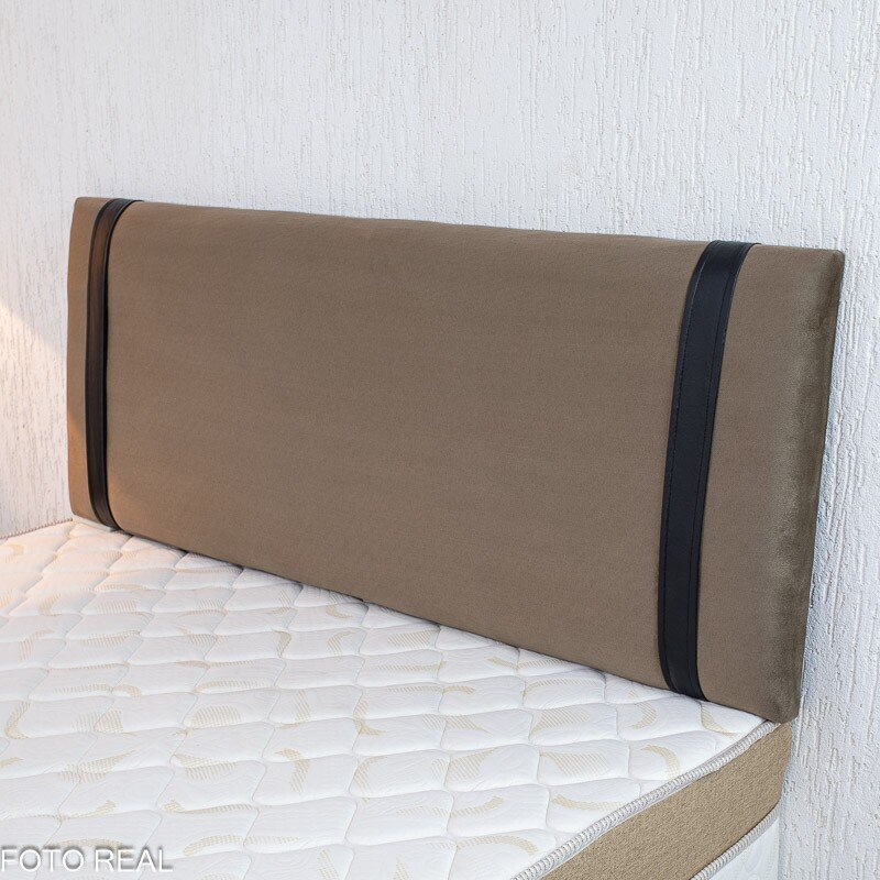 Painel Cabeceira Casal 1.40 Leticia Veludo Marrom