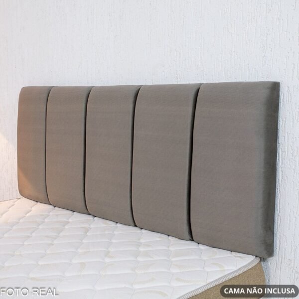 Painel Cabeceira Casal 1.40 Roma Veludo Cinza