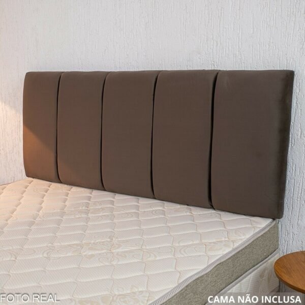 Painel Cabeceira Casal 1.40 Roma Veludo Marrom