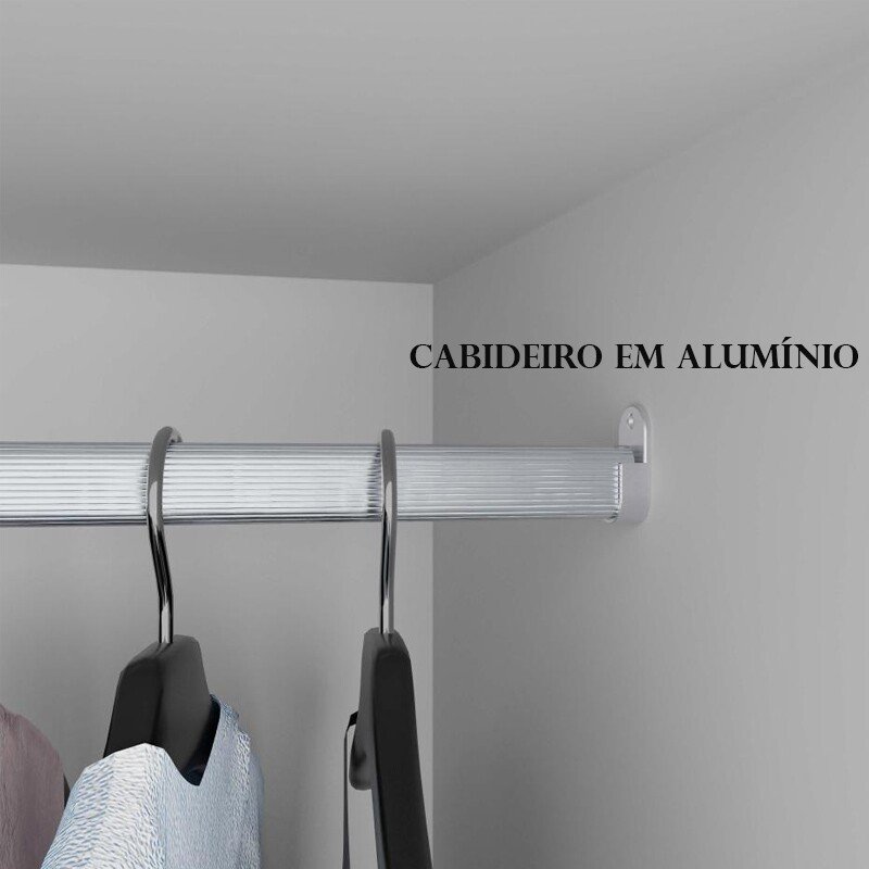 Roupeiro Dinamarca Cinamomo/Off C/Espelho 6 Portas 9 Gavetas C/pés Larg. 1.84m - Sallêto - Imagem 3