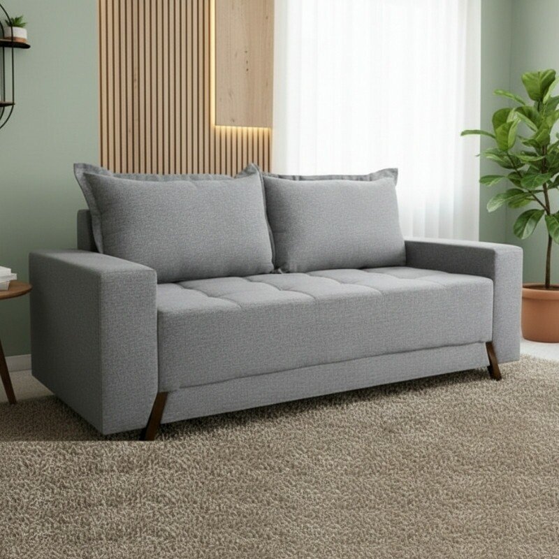 Sofá 3 lugares 8100 Linho Cinza 27