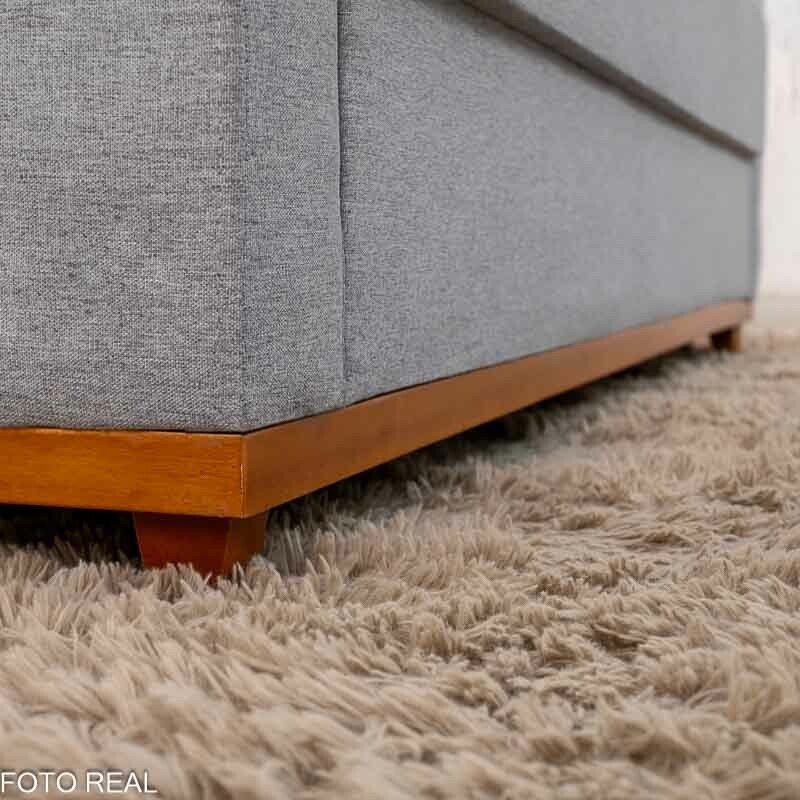 Sofá 3 lugares Living Áustria Linho Cinza A59 Larg. 1.70m - Imagem 7