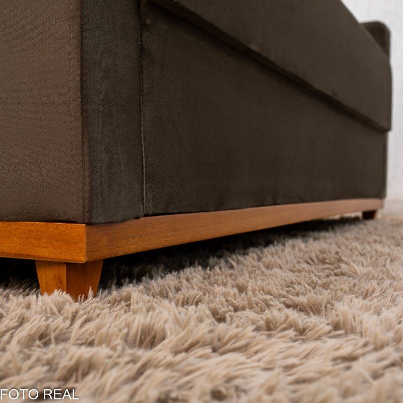 Sofá 3 lugares Living Áustria Veludo Marrom A17 Larg. 1.70m - Imagem 8