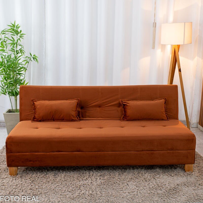 Sofá Cama Arpoador Veludo Terracota 12116 Larg. 1.85m - Imagem 5