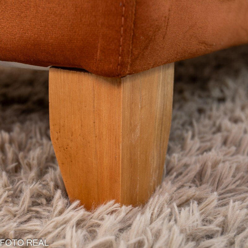 Sofá Cama Arpoador Veludo Terracota 12116 Larg. 1.85m - Imagem 8