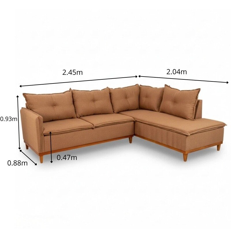 Sofá de Canto Turquia Linho Terracota 29 - Imagem 2