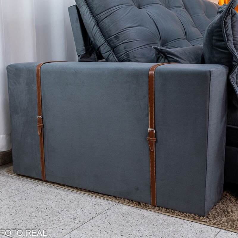 Sofá Retrátil Reclinável Toronto 2.50m Veludo Chumbo 4053 - D33 e Molas Ensacadas - Imagem 10