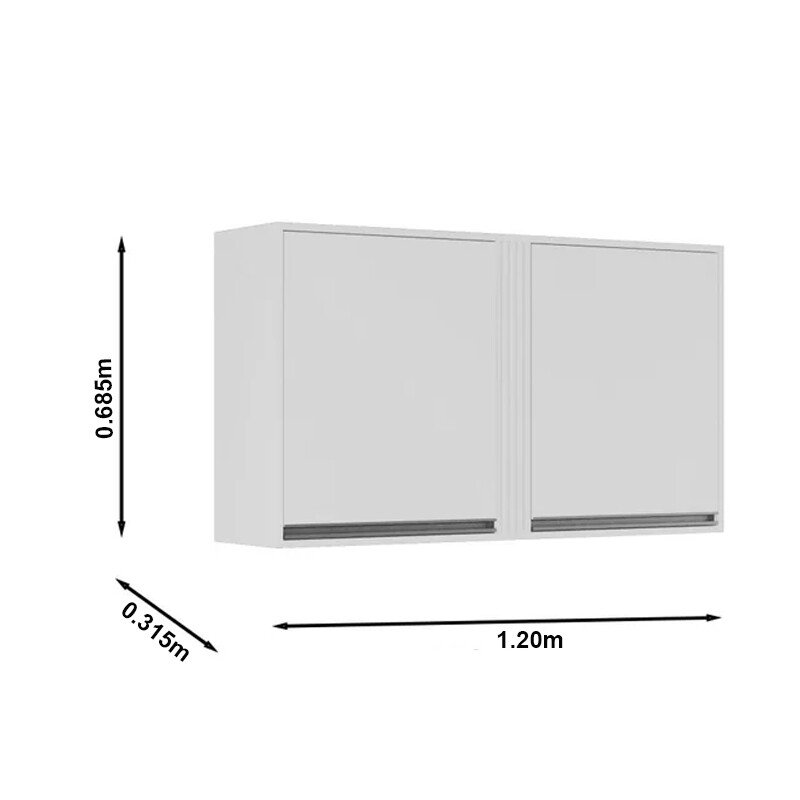 Aéreo Pérola 2 Portas Cinamomo/Preto Larg. 1.20m - Sallêto - Imagem 3