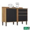 Balcão Cozinha Pérola Cinamomo/Preto 2 Portas 2 Gavetas Larg. 1.20m - Sallêto